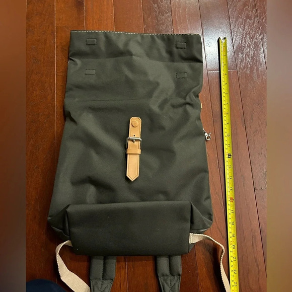 New Laptop Backpack leather trimmed thick canvas water resistance foldable - Picture 4 of 13